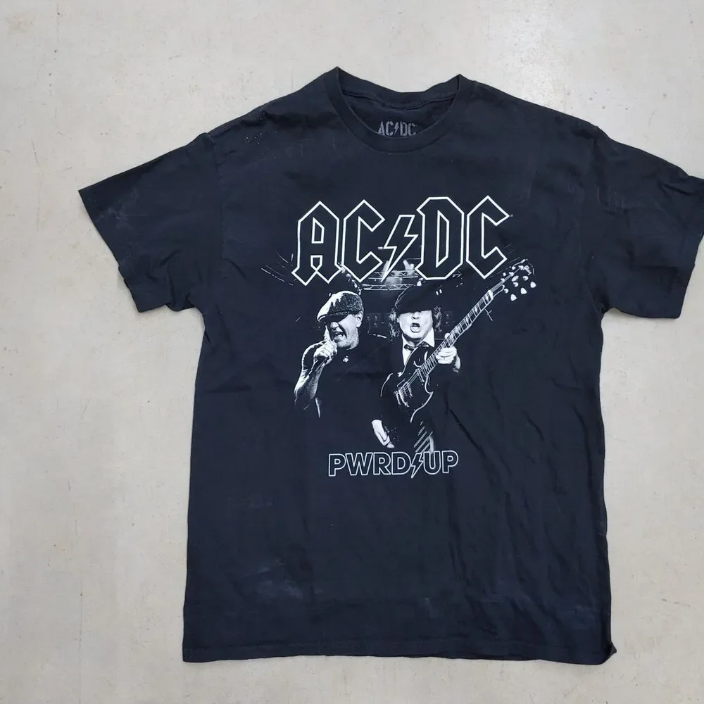 AC/DC PWR UP North America Tour 2025 Men's T-Shirt Large Black Graphic Tee USED